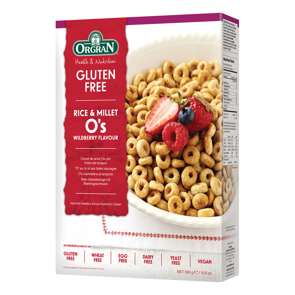 Cereal Rice & Millet O´s sabor a Frutos del Bosque - Alimentos Saludables GT - Grains, Rice & Cereal - ORGRAN