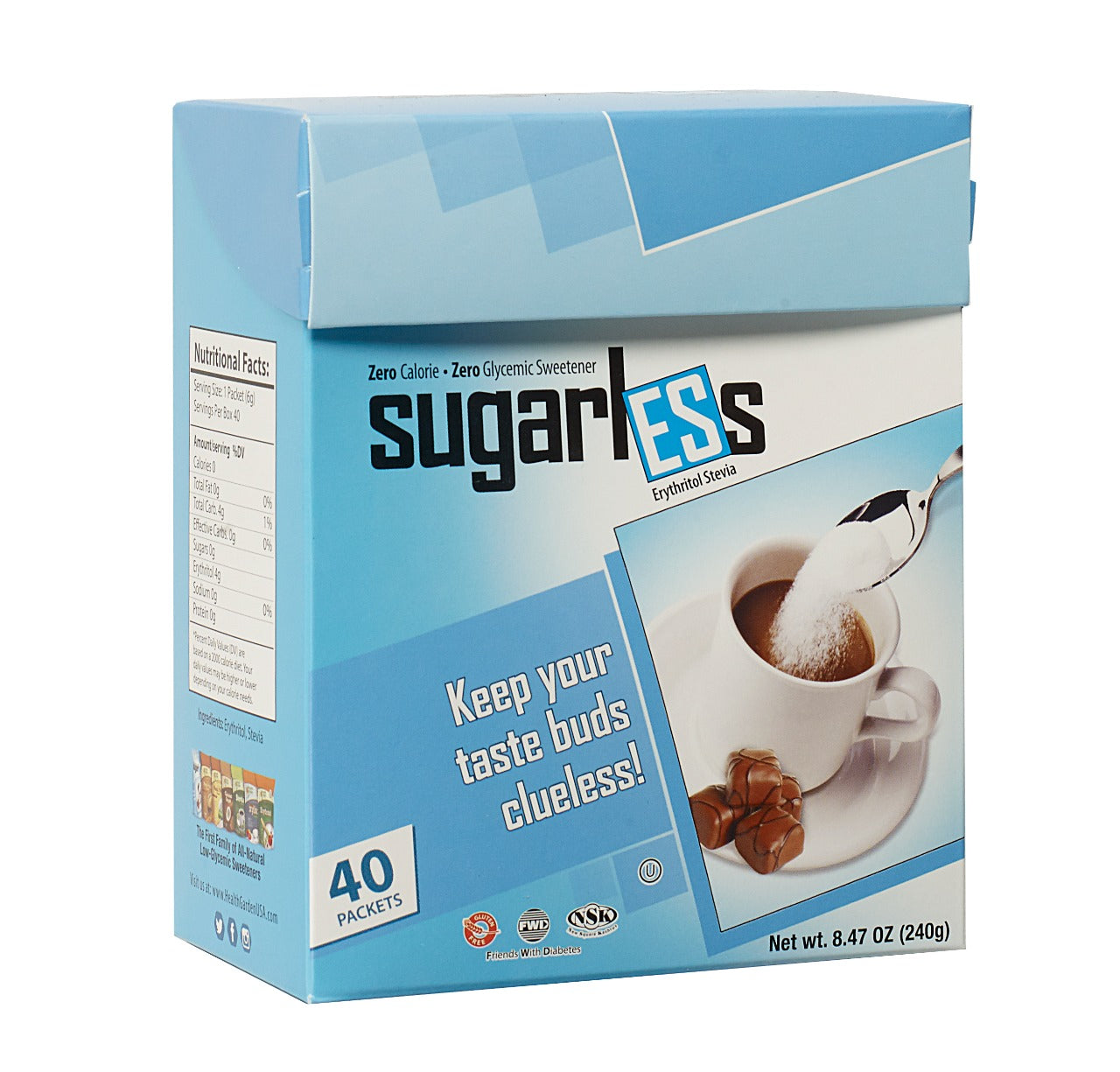 Sugarless Endulzante Natural 40 sobrecitos - Alimentos Saludables GT - Sugar & Sweeteners - Health Garden
