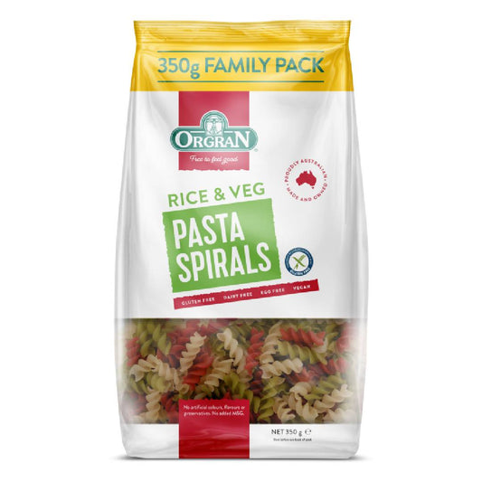 SPIRALS PASTA RICE & VEGETABLE 350gr - Alimentos Saludables GT - alimentos saludables - ORGRAN